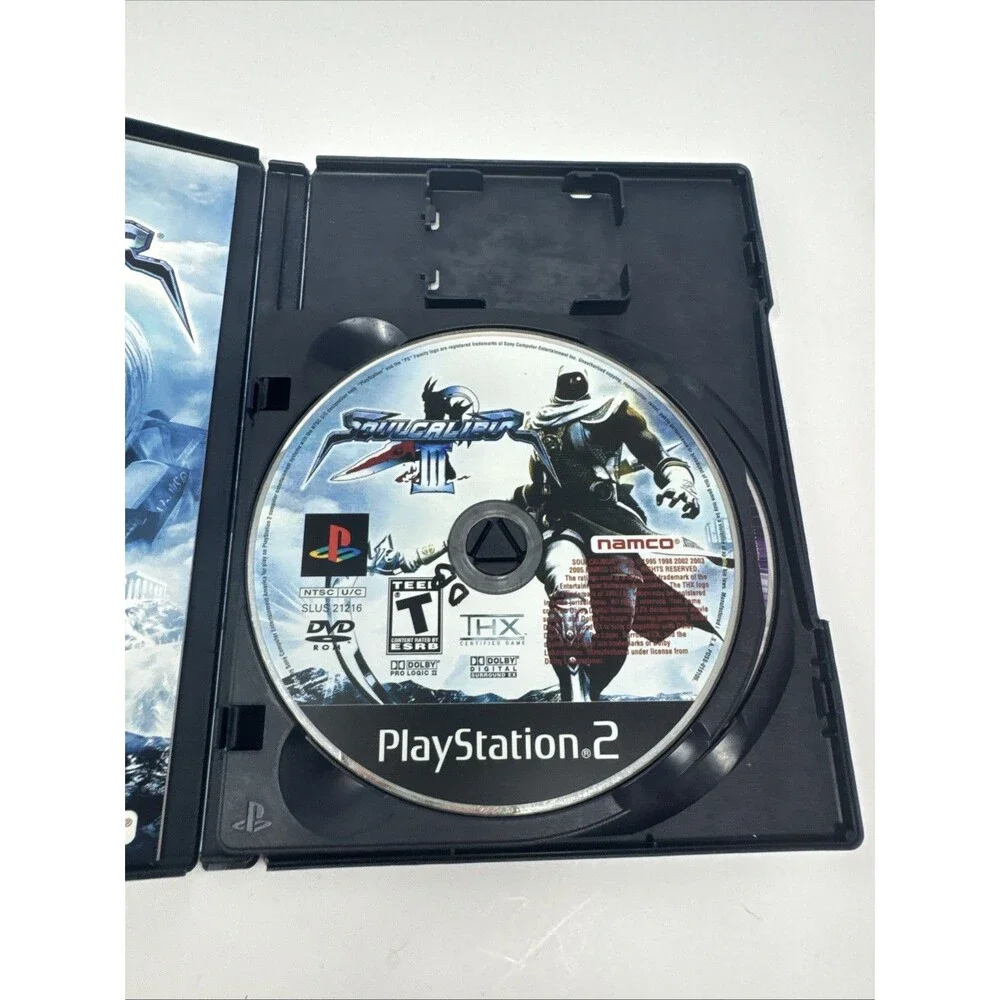 Soul Calibur III (Sony PlayStation 2, 2005) Game CIB Case, Game, Manual Black